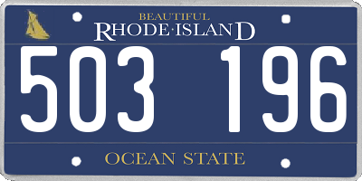 RI license plate 503196