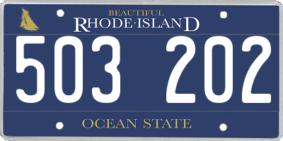RI license plate 503202