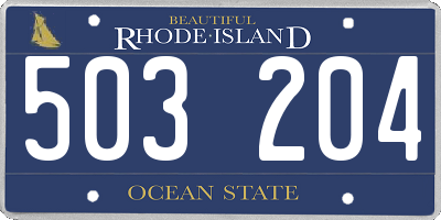 RI license plate 503204