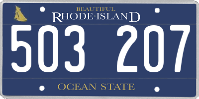 RI license plate 503207