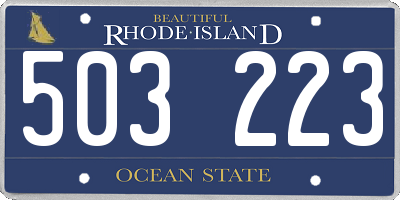 RI license plate 503223