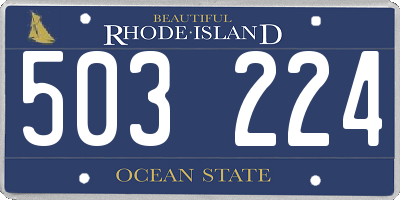 RI license plate 503224