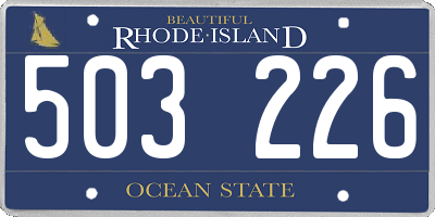 RI license plate 503226
