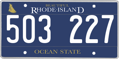 RI license plate 503227