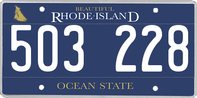 RI license plate 503228