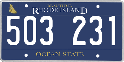 RI license plate 503231