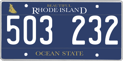 RI license plate 503232