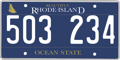 RI license plate 503234