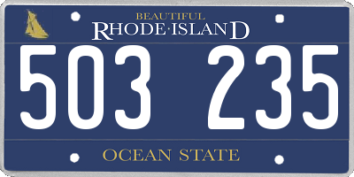 RI license plate 503235