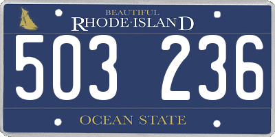 RI license plate 503236