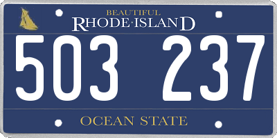 RI license plate 503237