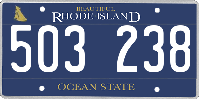 RI license plate 503238