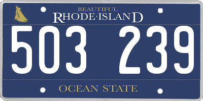 RI license plate 503239