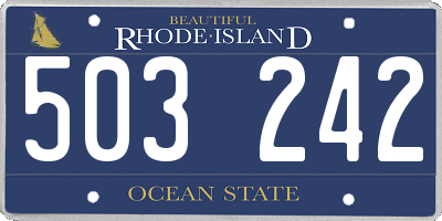 RI license plate 503242