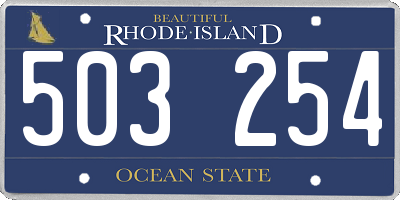 RI license plate 503254