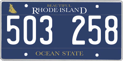 RI license plate 503258