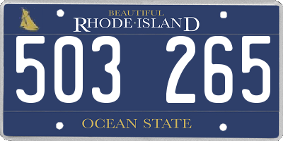 RI license plate 503265