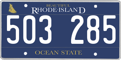 RI license plate 503285