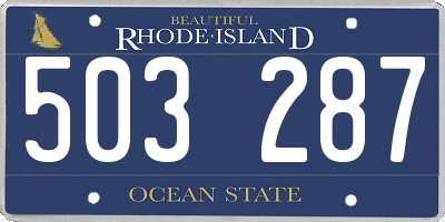 RI license plate 503287