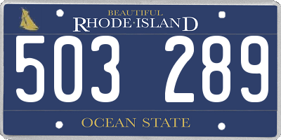 RI license plate 503289