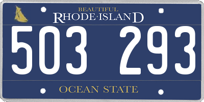 RI license plate 503293