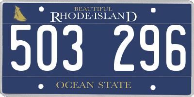 RI license plate 503296