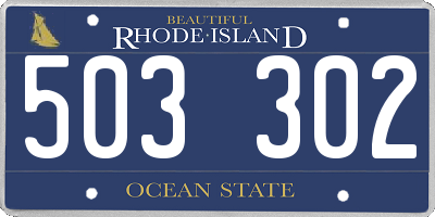 RI license plate 503302