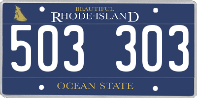 RI license plate 503303
