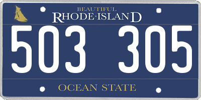 RI license plate 503305