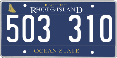 RI license plate 503310