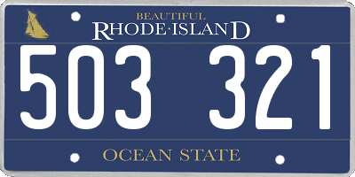 RI license plate 503321