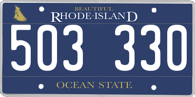 RI license plate 503330