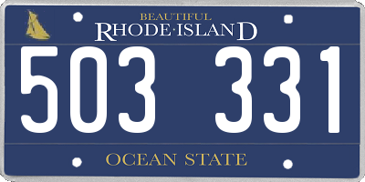RI license plate 503331