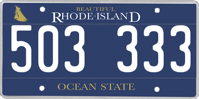 RI license plate 503333