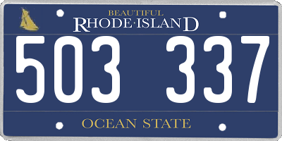 RI license plate 503337