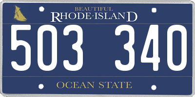 RI license plate 503340