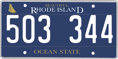 RI license plate 503344
