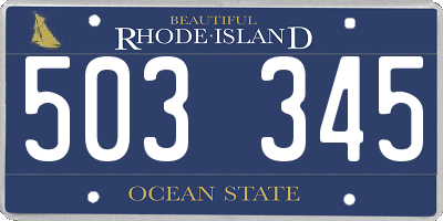 RI license plate 503345