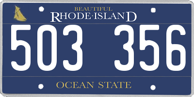 RI license plate 503356