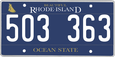 RI license plate 503363