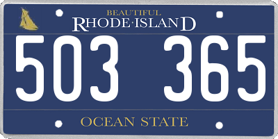RI license plate 503365