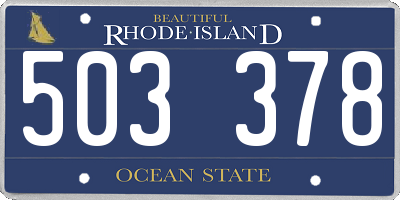 RI license plate 503378