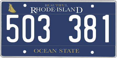 RI license plate 503381