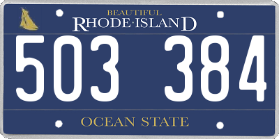 RI license plate 503384