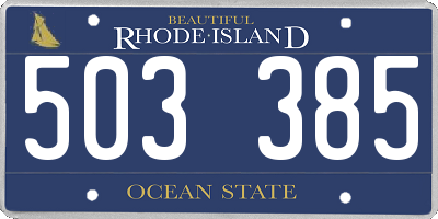 RI license plate 503385
