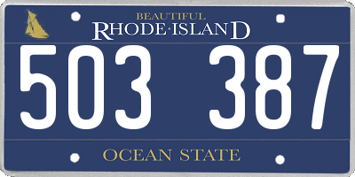 RI license plate 503387