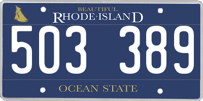 RI license plate 503389