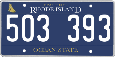 RI license plate 503393