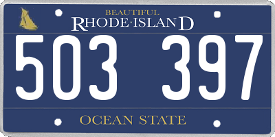 RI license plate 503397