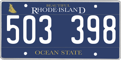 RI license plate 503398